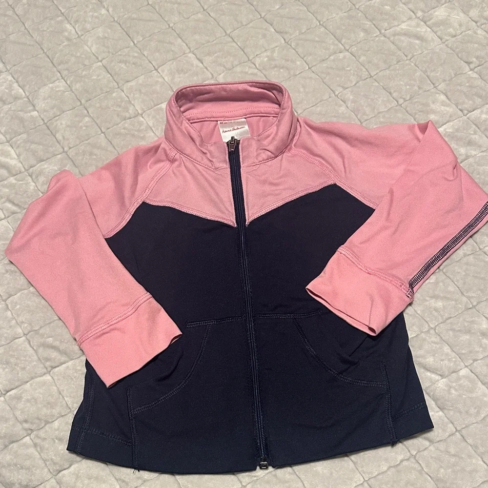 Hanna Andersson blue and pink‎ baby girl toddler track jacket 18-24 months